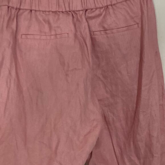 NWT J.Crew High Rise Linen Jogger Pants Pull On Pink Zip Pockets 6 T Tall Long - Picture 12 of 16